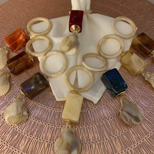 American Style Resin Napkin <b>Rings</b> Set Tissue <b>Plate</b> Decor Use Resin Napkin Holder for Wedding Party Home Hotel Decoration Use - Product Image 6
