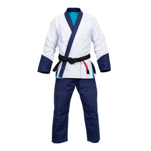 Durable Karate Gi Uniform Set Made from Soft Comfortable Breathable Cotton Blend Fabric with Reinforced Collar and <b>Knees</b> - Product Image 1