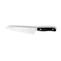 Couteau de Chef UM STEEL en Acier Damas Fait Main, Lame en Acier Inoxydable 440C, 7 Pouces, Étui en Cuir, Finition Polie Haute Brillance, Manche Ajustable