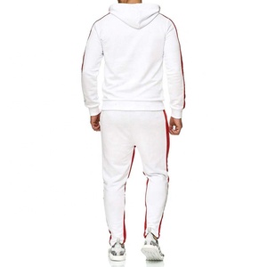 Ensemble de jogging de sport décontracté pour hommes personnalisé pantalons de survêtement à capuche 2 pièces survêtement d'hiver en coton épais avec correspondance des couleurs écologique - Product Image 4