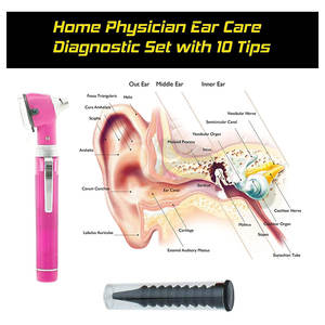 Otoscopio de Bolsillo de Acero Inoxidable con Fibra Óptica, Color Rosa, Portátil, con Iluminación LED Brillante, Compacto, para Diagnóstico Médico - Product Image 4