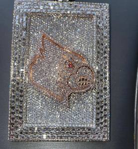 Colgante Cuadrado con Incrustaciones de Moissanita VVS de Corte Baguette y Redondo, Diseño de Águila, en Plata 925, Joyería Hip Hop de Fabricante a Bajo Precio - Product Image 2