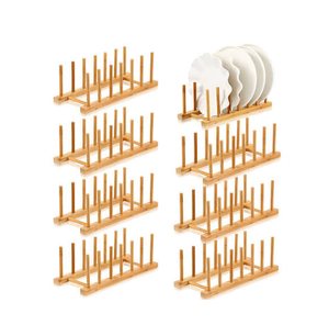 Égouttoir à assiettes en bois moderne pour comptoir de cuisine, tapis de séchage pour assiettes en pierre, égouttoir à assiettes en bois durable - Product Image 2