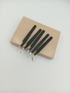 Pince à cils professionnelle antistatique à pointe lisse pour extensions de cils – Outil d'extension de cils - Product Image 4