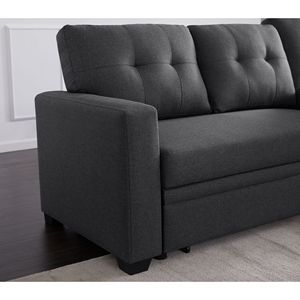 Divano Letto Sezionale Estraibile con Chaise Longue, Arredamento Imbottito Confortevole - Product Image 6