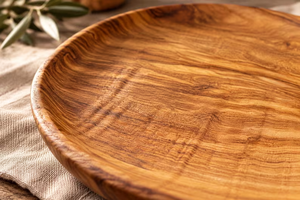 Plato de Madera Rústico, Plato para Servir Hecho a Mano, Plato de Madera Natural, Plato Grande de Madera para la Cena - Product Image 5