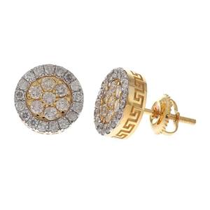 Pendientes de Diamantes Naturales de Corte Redondo de 1 Quilate, Oro Amarillo de 10k, Joyería Fina para Mujer - Product Image 5