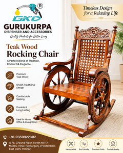 Fauteuil à bascule en bois GKD, artisanat traditionnel, écologique et durable, avec dossier en treillis rembourré de mousse, pour salon - Product Image 2