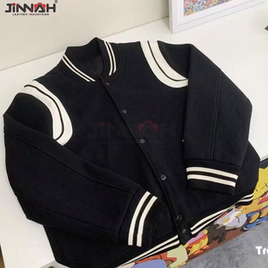Chaqueta Varsity Personalizada para Hombre, Estilo Letterman, con Logotipo de Béisbol, Cuerpo de Lana, Mangas de Cuero, Estilo Bomber, Unisex, Casual - Product Image 2
