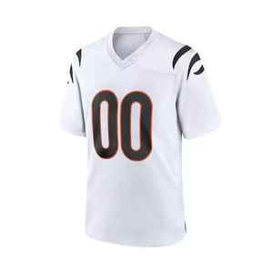 Camiseta de fútbol americano personalizada, tela de malla transpirable, mangas cortas elegantes, de alta calidad, última llegada, tendencia, peso pesado - Product Image 3