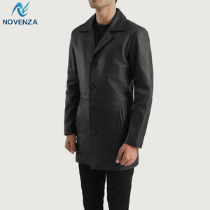 Abrigo de Invierno Reversible de Cuero Genuino para Hombre, Estilo Clásico con Forro Cálido, Cuello Clásico, Estilo Casual, Formal y de Negocios - Product Image 4