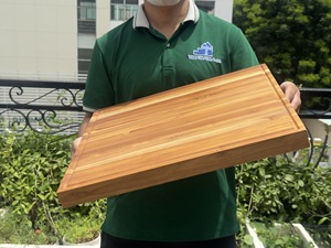 High-quality Rectangular Solid <b>Wooden</b> Chopping Board Anti-Slip Single <b>Piece</b> Package Made in Vietnam - Product Image 4