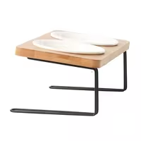 Moderno Soporte de Bambú Ecológico con Tazón de Cerámica para Gatos, Tazón Antiderrames para Perros, Protege la Columna Cervical para Interiores, por MULTI CRAFT - Product Image 5