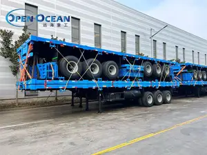 3 Axles 40 Ton Cargo Side Wall Semi Trailer / Flatbed Semitrailer For Cargo Transportation