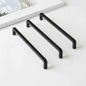 Tiradores de cajón de aleación de zinc duraderos, materiales de ferretería, tirador de muebles de estilo moderno en negro mate para gabinetes de cocina y tocadores de baño - Product Image 2