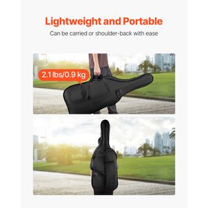 Custodia per Violoncello Full Size - Borsa da Viaggio Impermeabile in Nylon Leggera e Portatile con Manico Rinforzato e Doppie Cinghie a Spalla - Product Image 4