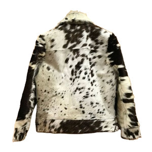 High Quality Men's Cow Skin Leather <b>Jacket</b> with Stand <b>Collar</b> Custom Wholesale Casual Wear Breathable Solid for Spring - Product Image 2