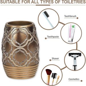 Set Moderno di 4 Accessori per Bagno con Dispenser Sapone, Bicchiere, Portaspazzolino e Portasapone per Uso Domestico - Product Image 4