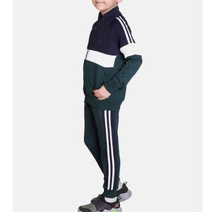 Conjunto Deportivo Informal de Maternidad para Adultos, Diseño Color-Block |   Chándal Deportivo Verde Botella y Azul Marino |   Ropa Deportiva para Entrenamiento Atlético - Product Image 3