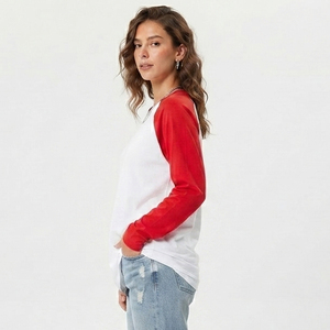 T-shirt ample à manches longues et col rond pour femme, style raglan, décontracté, 100 % coton, idéal pour le jogging - Product Image 4