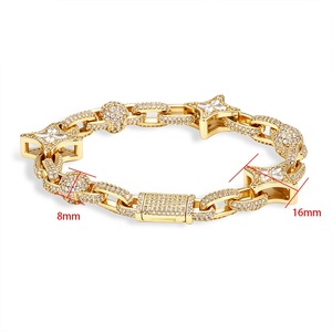 Bracelet pour homme en argent 925 avec diamants Moissanite, maillons étoile, léger, doré, style Hip Hop, bijoux de luxe, cadeau pour homme - Product Image 6