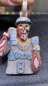เครื่องประดับฮิปฮอปผู้ชายแฟชั่น จี้เพชร CZ ตัวอักษร Lakers ของขวัญวันครบรอบสำหรับงานปาร์ตี้ - Product Image 3