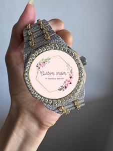 นาฬิกาข้อมือผู้ชายทรงกลมแบบกำหนดเอง ประดับเพชรโมอิสซาไนต์ VVS สไตล์ฮิปฮอป ตัวเรือนสแตนเลสสตีล ระบบอัตโนมัติ หน้าปัดอนาล็อก - Product Image 3