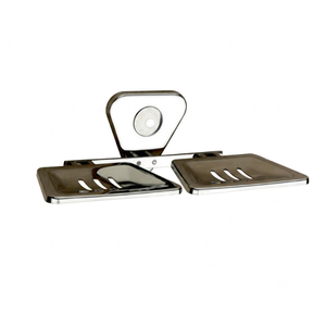 Support mural double pour savon en acier inoxydable, finition chromée, résistant à la rouille, robuste et écologique - Product Image 1