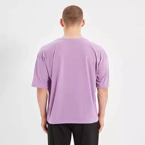 T-shirt Homme Violet Clair Grande Taille 2025 – Nouvelle Collection – Personnalisable avec Logo Imprimé – Design Uni Confortable Coupe Slim Décontractée Manches Courtes - Product Image 2