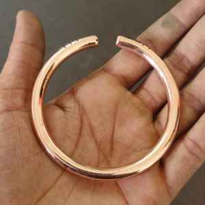 Bracelet épais en cuivre lourd : Bracelets ajustables de style manchette pour hommes et femmes, bijoux indiens - Product Image 3