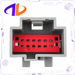 Conector de cableado automotriz compatible 30968-1127, 12 pines macho H-DAC 64, cobre y nailon, 2.54mm, gris, PowerDrive S-PD-CN-00013 - Product Image 1