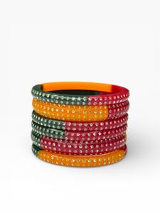 Conjunto de Brazaletes Acrílicos Geométricos de Moda con Borde de Perlas y Baño de Oro para Bodas y Fiestas, Precio al por Mayor - Product Image 2