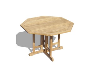 Teak Wood Hexagonal Outdoor Table Solid Wood Garden Dining Table Natural Finish Premium Furniture - Product Image 2
