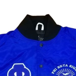 Black Faded Phi Beta Sigma Bomber Jacket for Men Comfortable Fit Premium Fabric Greek Fraternity Apparel Casual Outerwear - Product Image 3