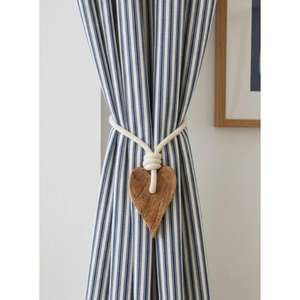 Wooden Heart Curtain Tieback Rope Decorative Curtain Holdback Handmade <b>Tie</b> <b>Back</b> for Drapes Window Accessories Modern Home Decor - Product Image 5