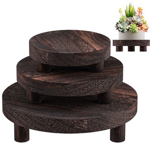 Table de jardin ronde en bois d'acacia artisanal - Accent de jardin chic en gros - Product Image 2