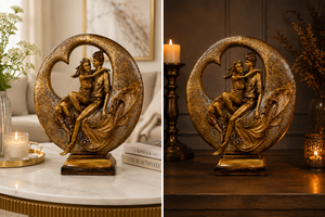 Bronze Abstract <b>Heart</b> for Couple Sculpture Artistic Handmade Tabletop Bedroom Valentine's Day Home Decor - Product Image 3