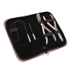 Complete <b>Hair</b> Weaving Equipment Set Featuring Bead Pulling Loop Opening Tool Sharp Shears Holding Clips Micro link <b>Accessories</b> - Product Image 3