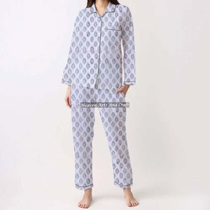 Conjunto de Pijamas de Algodón 100% para Mujer, Ropa de Dormir Suave para el Hogar, Conjunto de Pijamas de Primavera/Verano con Estampado Floral/Personajes/Letras/Estampado/Vacaciones/Árbol PJ028 - Product Image 4