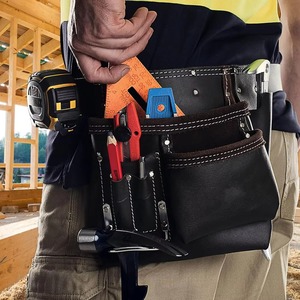 New Arrival Best Selling Customized Solid Color Genuine Leather Knife Roll Bags Own Logo Custom Label OEM Support Tool Bags - Product Image 2