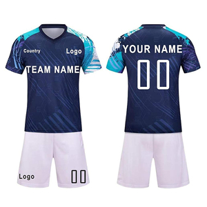 ชุดเสื้อฟุตบอลแบบซับลิเมชั่น ยูนิเซ็กซ์ แขนสั้น ชุดทีมฟุตบอลสั่งทำพิเศษ ระบายอากาศได้ดี ซับเหงื่อ ผลิตจากโพลีเอสเตอร์ 100% - Product Image 2