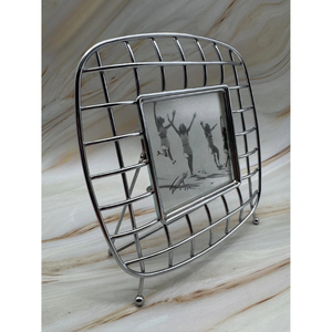 Fascinating Designer Stainless Steel <b>Wire</b> Rectangular Photo Frame or <b>Picture</b> Frame Home and Office Desktop Decoration Photo Rack - Product Image 4