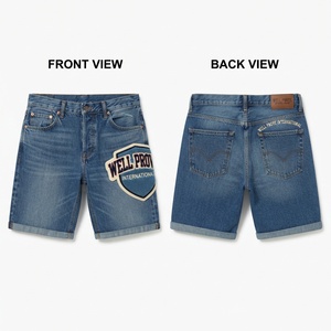 Shorts de Mezclilla para Hombre, Corte Recto, Cintura Media, Premium, Ecológicos, 100% Algodón, Lavado Medio, Casuales, Invierno - Product Image 3