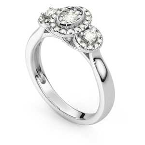 Anillo de Compromiso y Boda con Diamante Natural de Corte Redondo de 0.43 Ct para Mujer, Plata de Ley 925, Joyería Fina al por Mayor - Product Image 2
