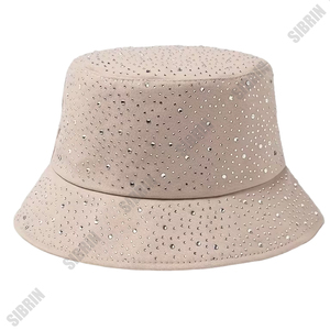 SIBRIN Custom Rhinestone Bling Glitter Diamond Bucket Hats Unisex Caps Streetwear Outdoor Festival Rave Party Hats Pack - Product Image 4