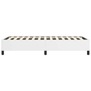 Cadre de lit double XL rembourré en similicuir blanc, bois d'ingénierie avec base en contreplaqué, lit rembourré moderne - Product Image 6