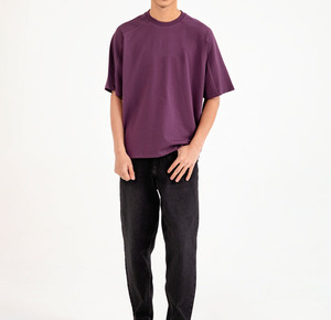 Ropa para Hombre, Fabricante Pakistaní, Camisetas al por Mayor, Camiseta Morada Extra Grande con Cuello Redondo, Camiseta Morada Informal - Product Image 5