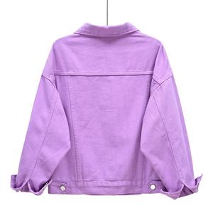 เสื้อโค้ทเดนิมสีชมพูสำหรับผู้หญิง OEM 2026 สไตล์เกาหลี สีลูกกวาด สำหรับฤดูใบไม้ผลิและฤดูใบไม้ร่วง เสื้อคลุมสำหรับวัยรุ่น เสื้อผ้าสตรีทแวร์ แจ็คเก็ตยีนส์ - Product Image 5