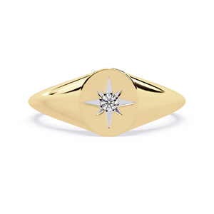 18K Pure <b>Gold</b> Starburst <b>Ring</b> Gypsy <b>Set</b> Flat Oval shape Natural Round cut Diamond Engagement women's fashion jewelry Gift - Product Image 1