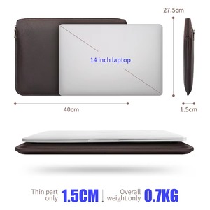 Genuine Leather Durable Lightweight Vintage Sling <b>Laptop</b> <b>Sleeve</b> Slim Modern Business Men's Protective LS-0288 - Product Image 4